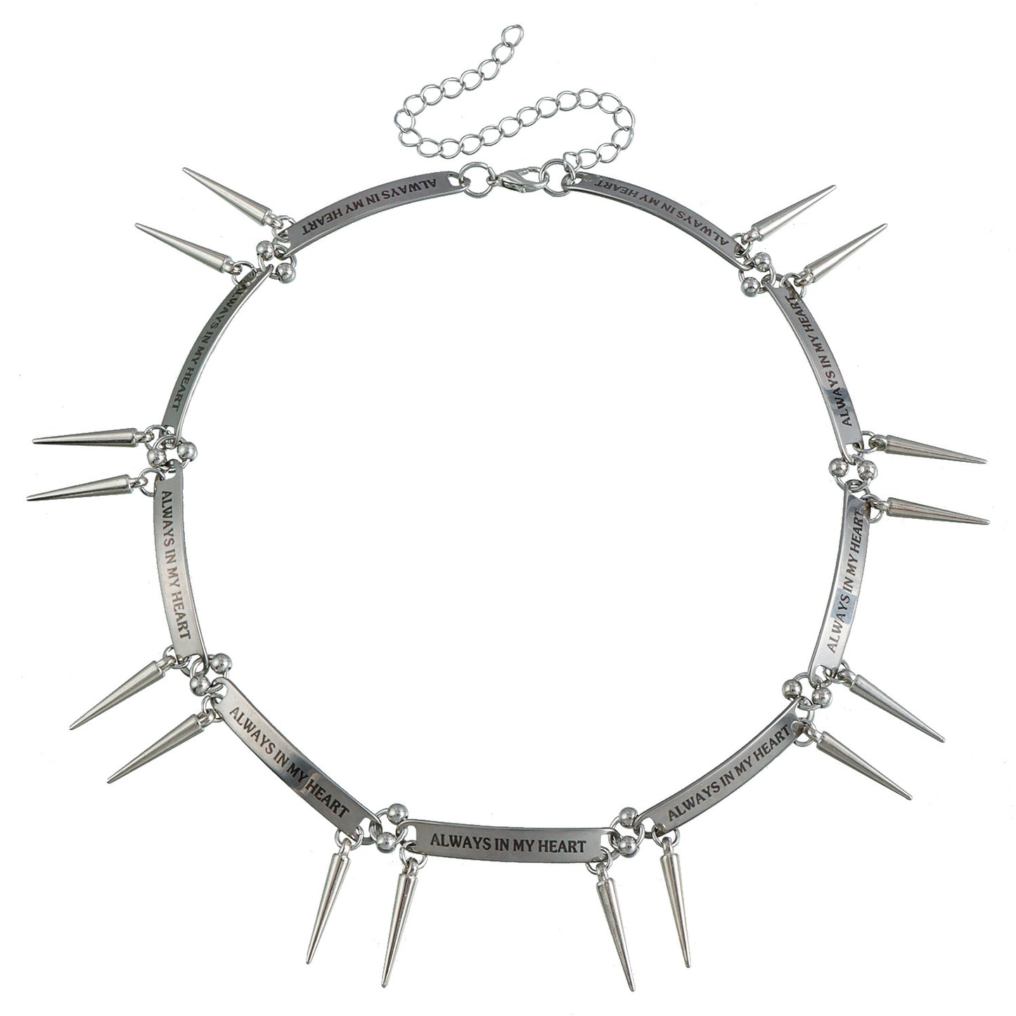 Collar de aleación estilo punk geométrico y con forma de letra con acabado chapado para mujer
