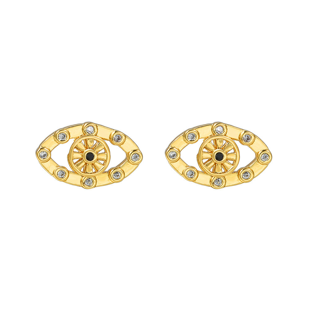Minimalist 18K Gold Plated Brass Butterfly Stud Earrings with Cubic Zirconia