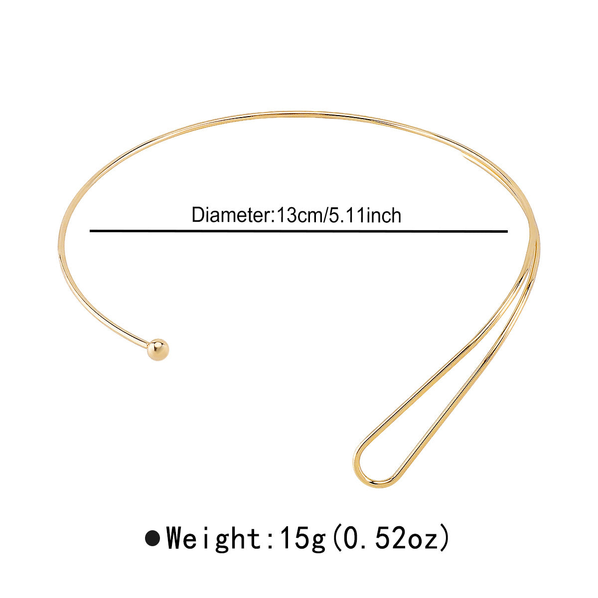 Collana Girocollo Minimalista Geometrica a C in Metallo da Donna con Design a Linee Pulite
