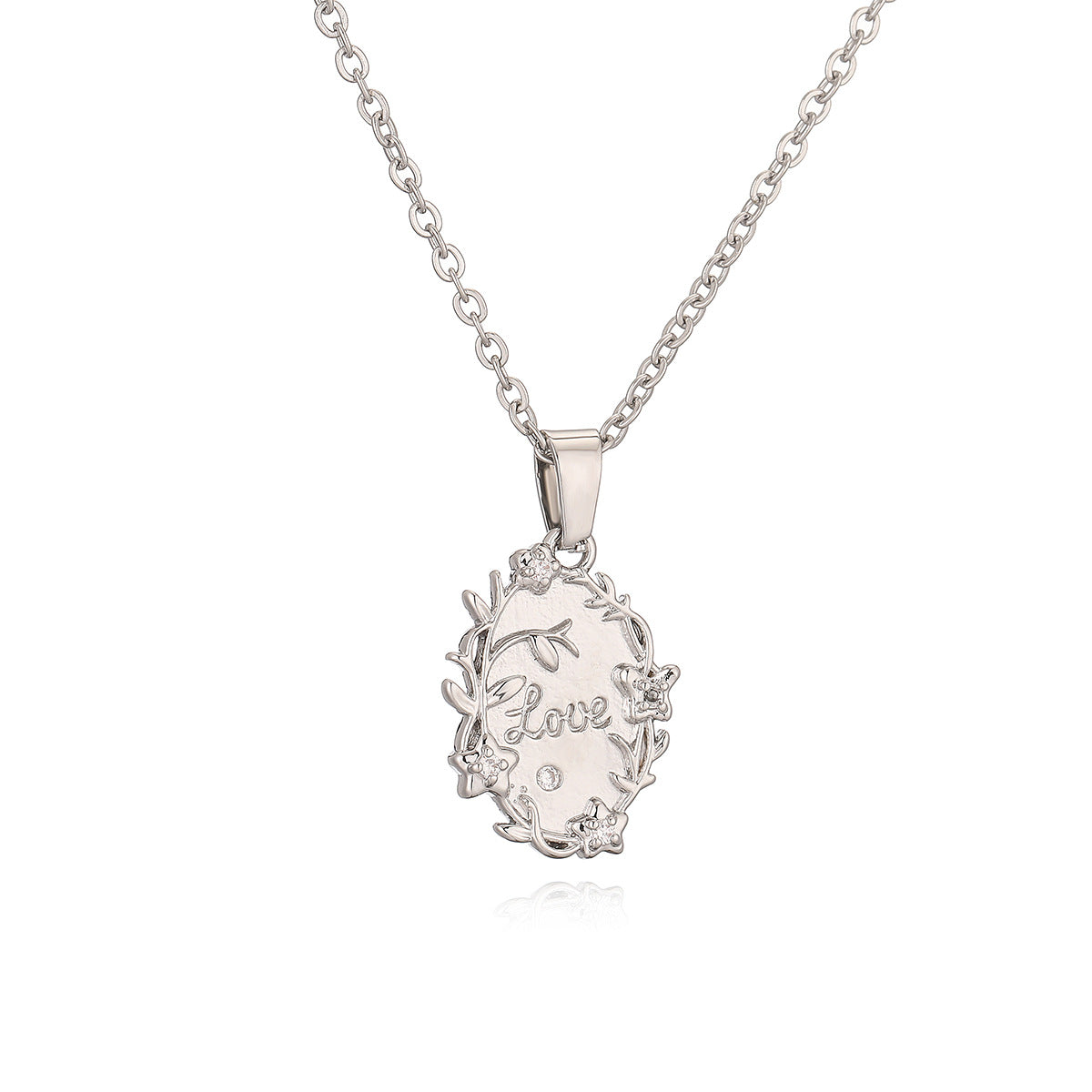 Collana Pendente LOVE Geometrica Minimalista da Donna in Rame con Placcatura in Oro Vero