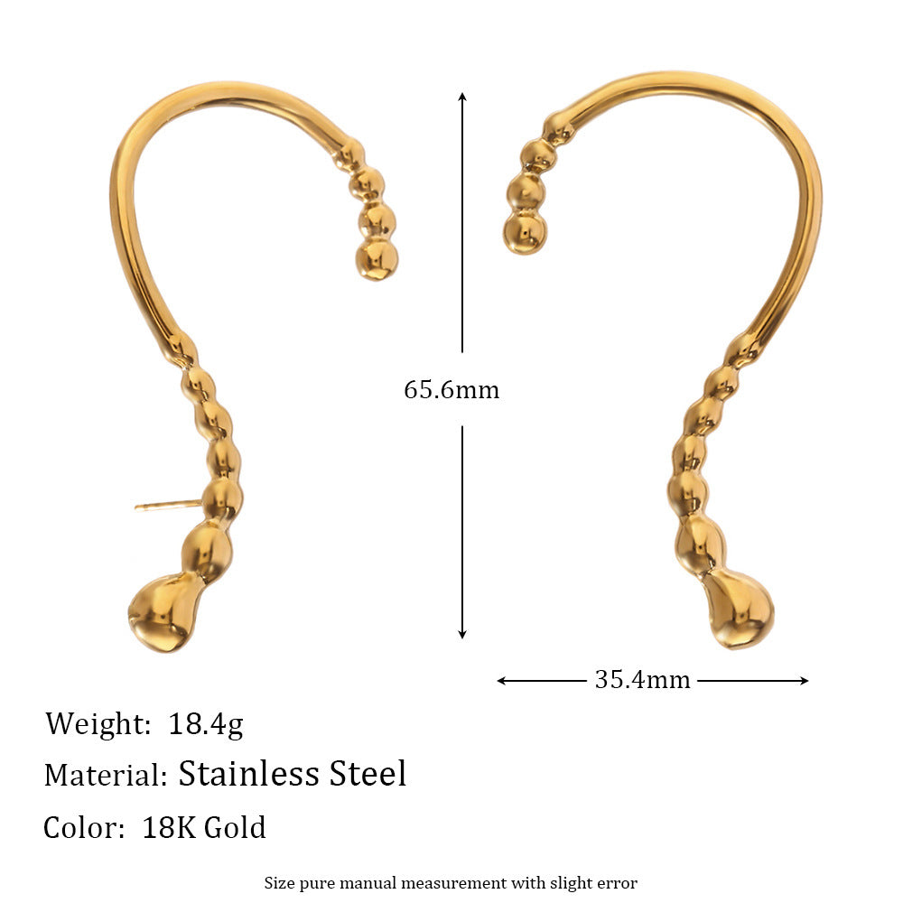 Minimalist Geometric Stainless Steel 18K Gold Plated Question Mark Ear Cuff for Women