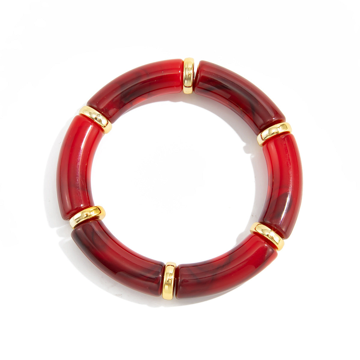 Vintage Gradient Resin Oval Geometric Bracelet