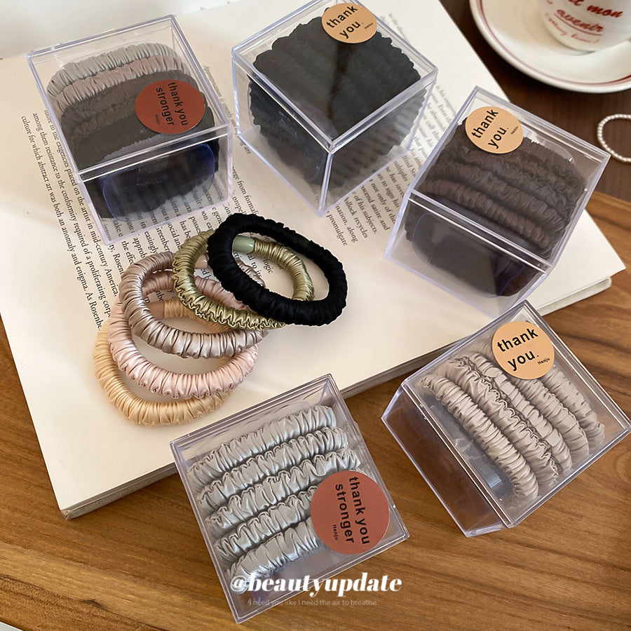 Minimalist Fabric Hair Tie Set for Ponytail with High Elasticity and Round Geometric Design for Everyday Commuting