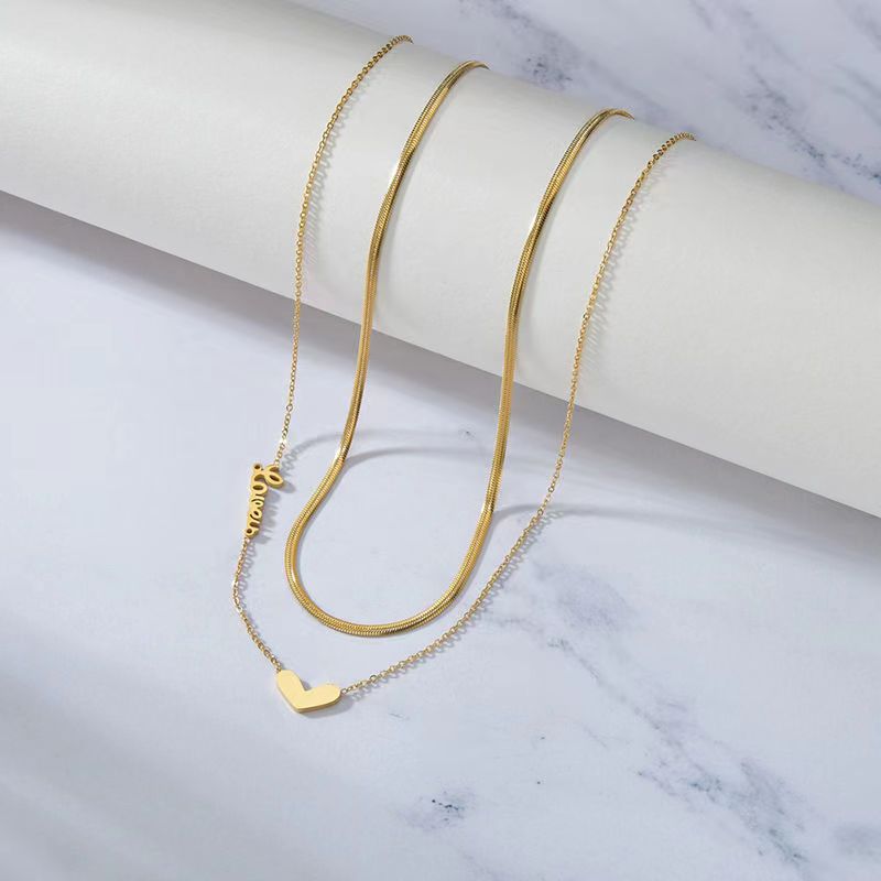 Elegant Heart-Shaped Titanium Steel Pendant Necklace for Women with Polished Finish and Minimalist Design
