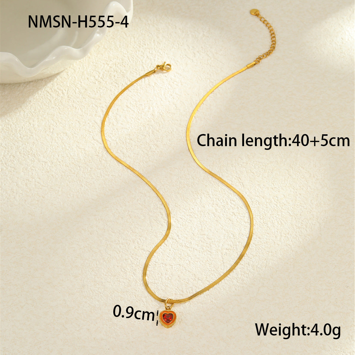 Minimalist Geometric Pendant Necklace in Titanium Steel with 18K Gold Plating for Women