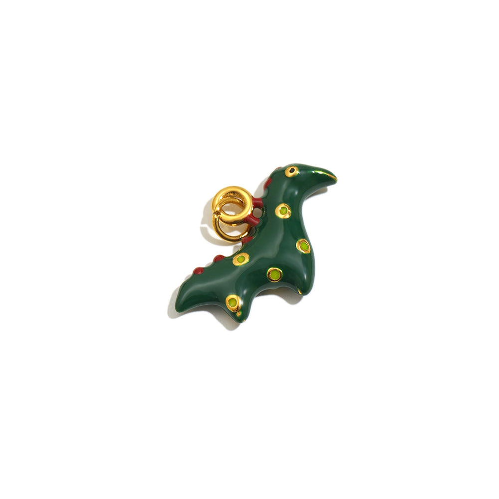 18K Gold Plated Drip Oil Animal Shape Stainless Steel Charm Bar