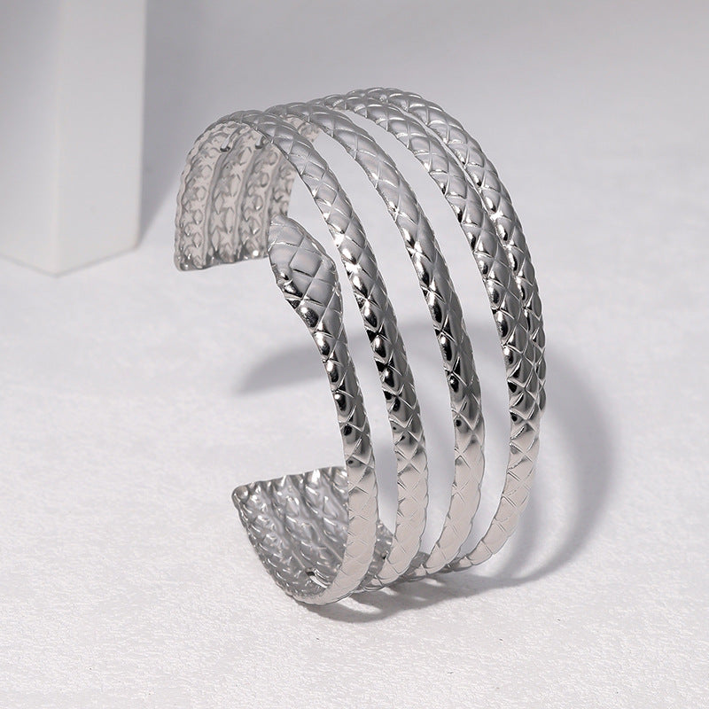 Minimalist 18K Gold Plated Stainless Steel Snake Chain Bracelet for Women