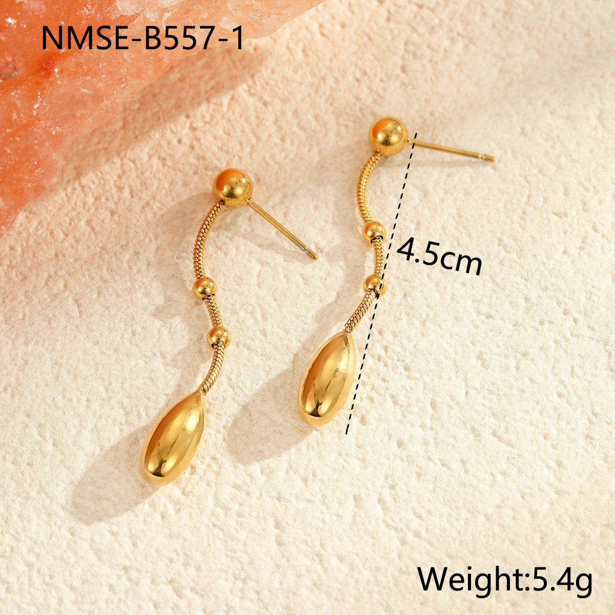 Minimalist Titanium Steel Drop Earrings with Geometric Shape and Plated Finish for Women