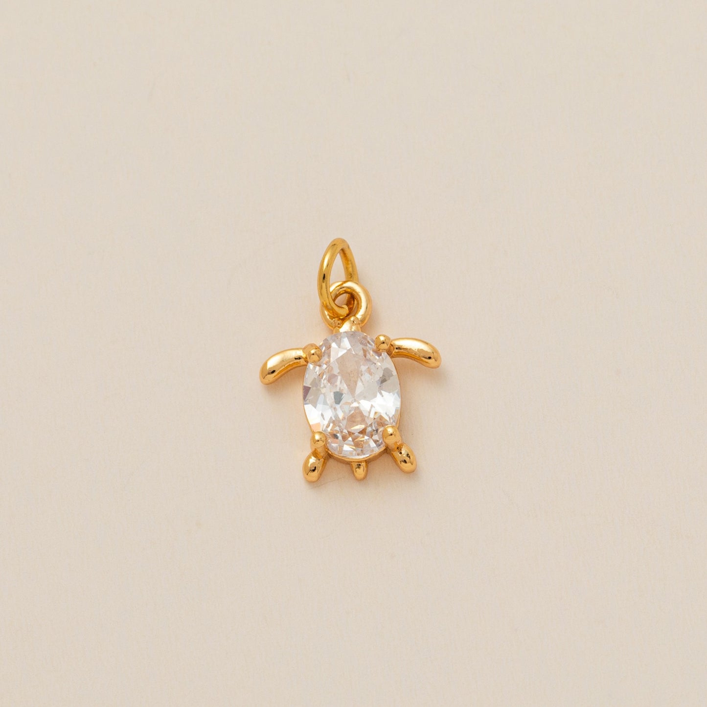Sweet 18K Gold Plated Brass Floral DIY Charm Bar Bag Pendant Keychain