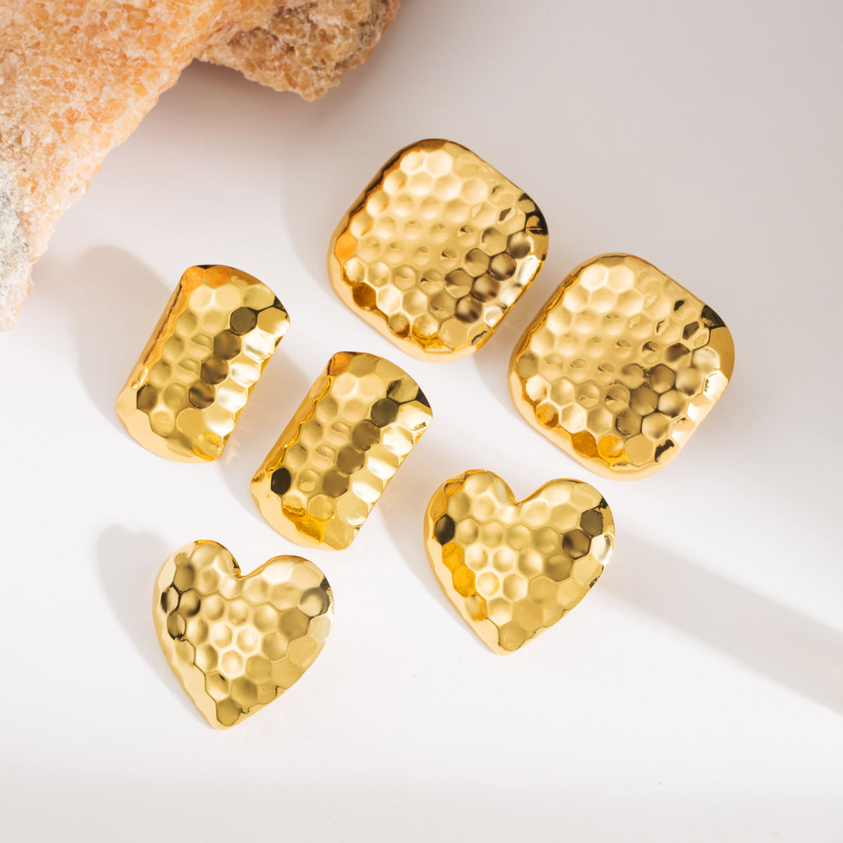 Orecchini da donna geometrici minimalisti in acciaio inossidabile con placcatura in oro