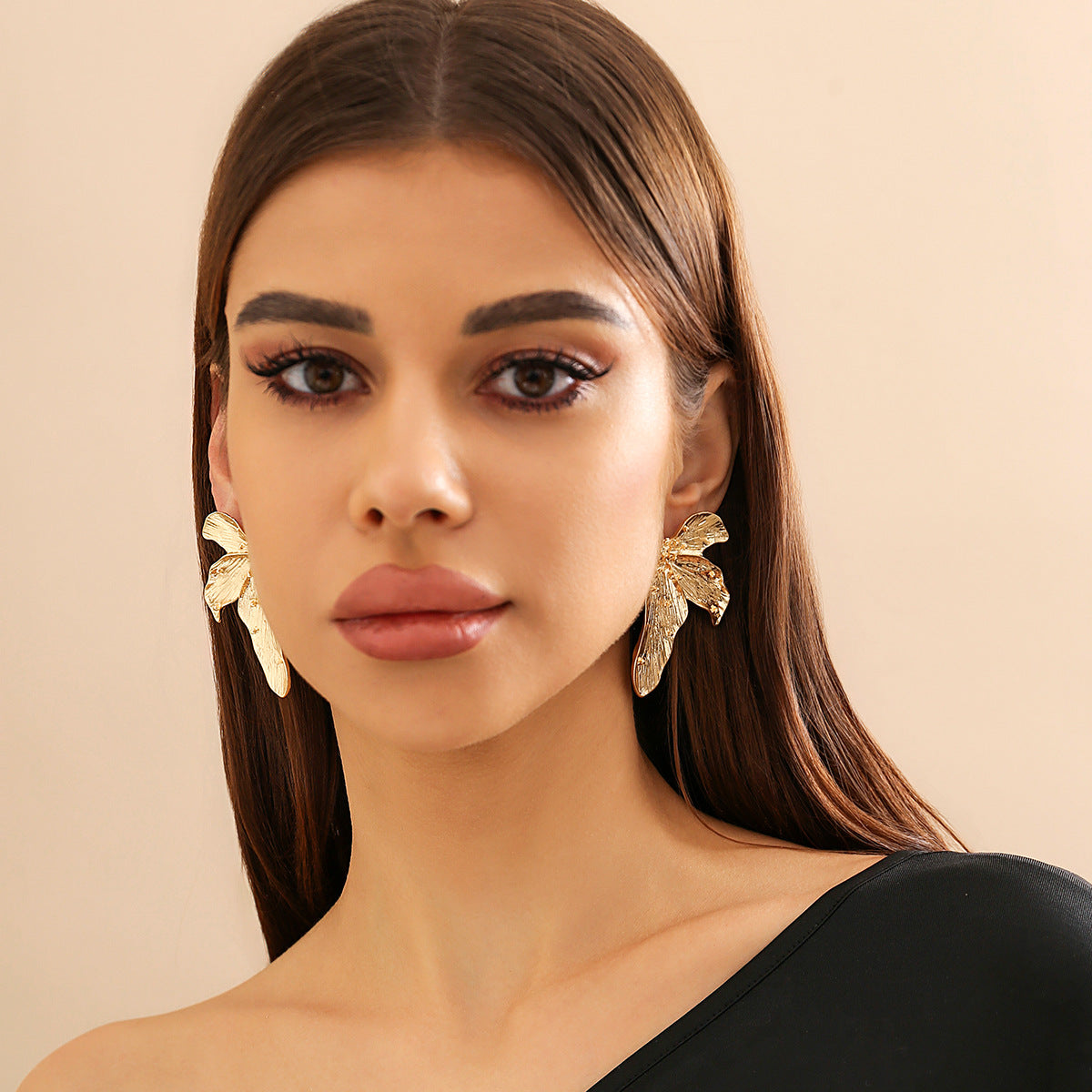 Minimalist Botanical Leaf Earrings for Women in Alloy with Electroplated Finish and Stainless Steel Posts