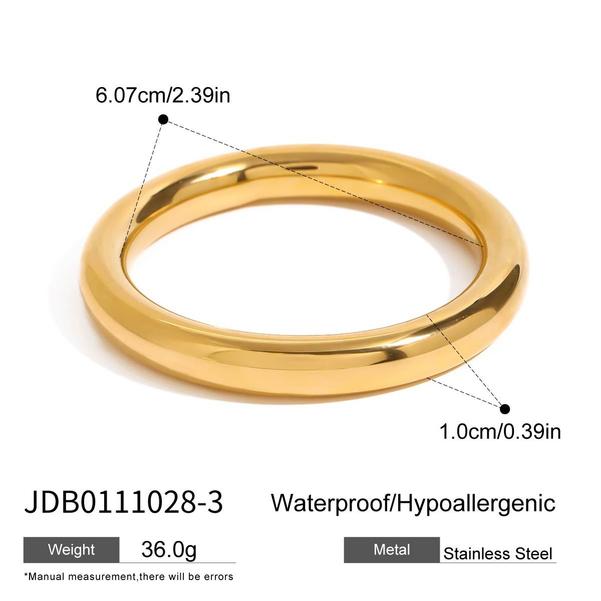 18K Gold Plated Geometric Titanium Steel Bangle