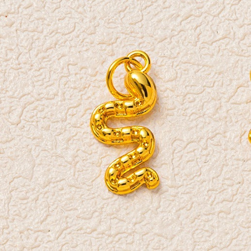 Minimalist Luxury 18K Gold Plated Brass Animal Pendant Charm Bar Corn Chain Necklace Unisex Jewelry Accessories