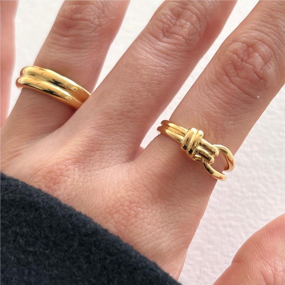 Minimalist Heart-Shaped 925 Sterling Silver Knotted Ring for Women with Geometric and Striped Accents