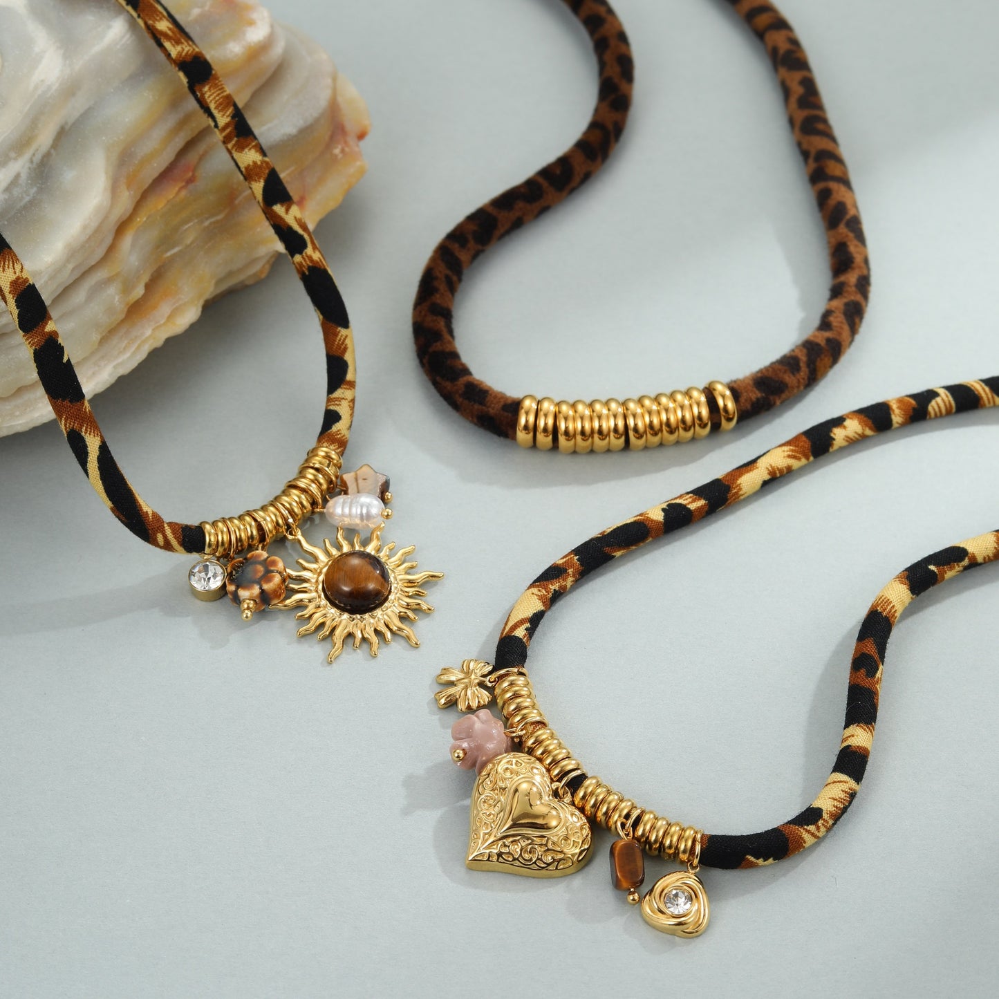 Collana da donna alla moda in acciaio inossidabile geometrico con placcatura in oro 18 carati