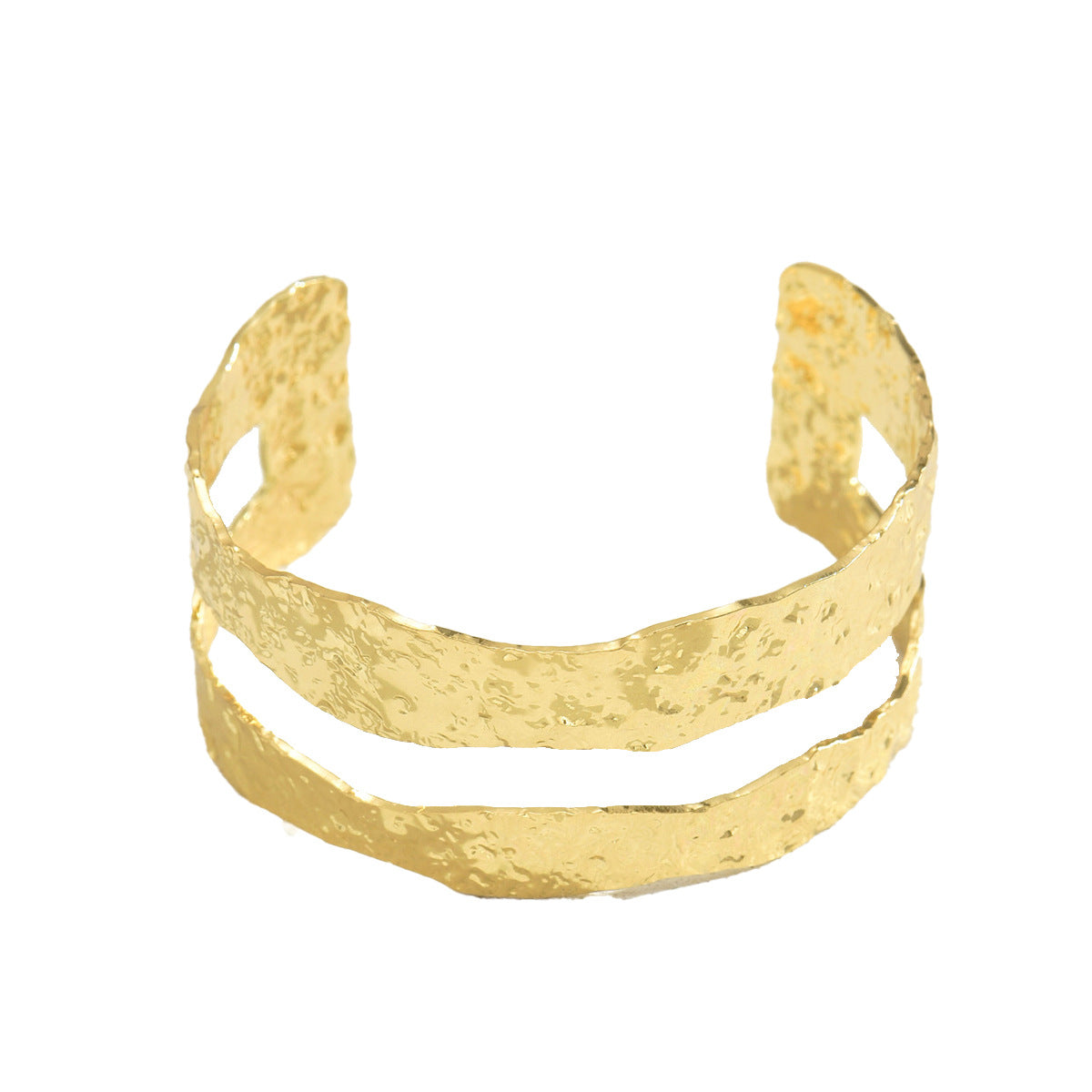 Pulsera de diseño plegable minimalista de lujo en aleación de zinc con acabado chapado para mujer