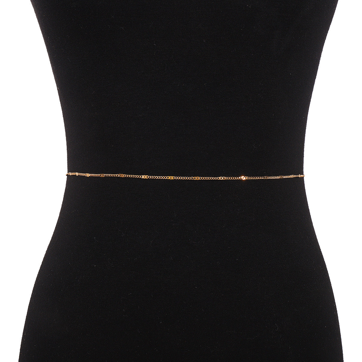 Cadena de cintura de aleación minimalista estilo Punk para mujer con diseño de cadena de serpiente chapada