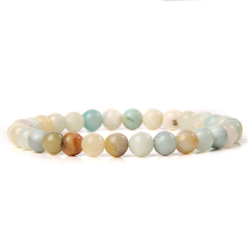 Elegant Casual Geometric Natural Agate Beaded Bracelet Unisex 6mm