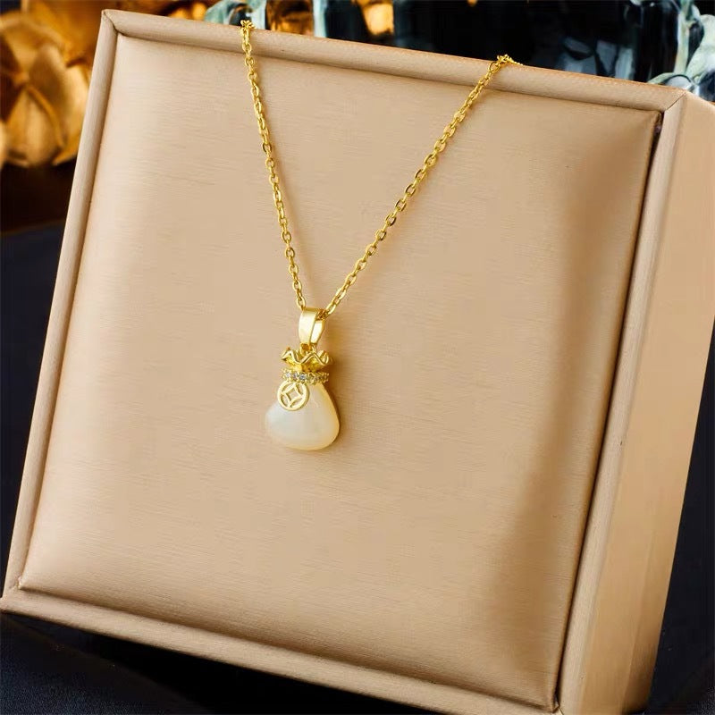 Minimalist Irregular Shape Titanium Steel Pendant Necklace for Men with Plated Finish Locket Chain