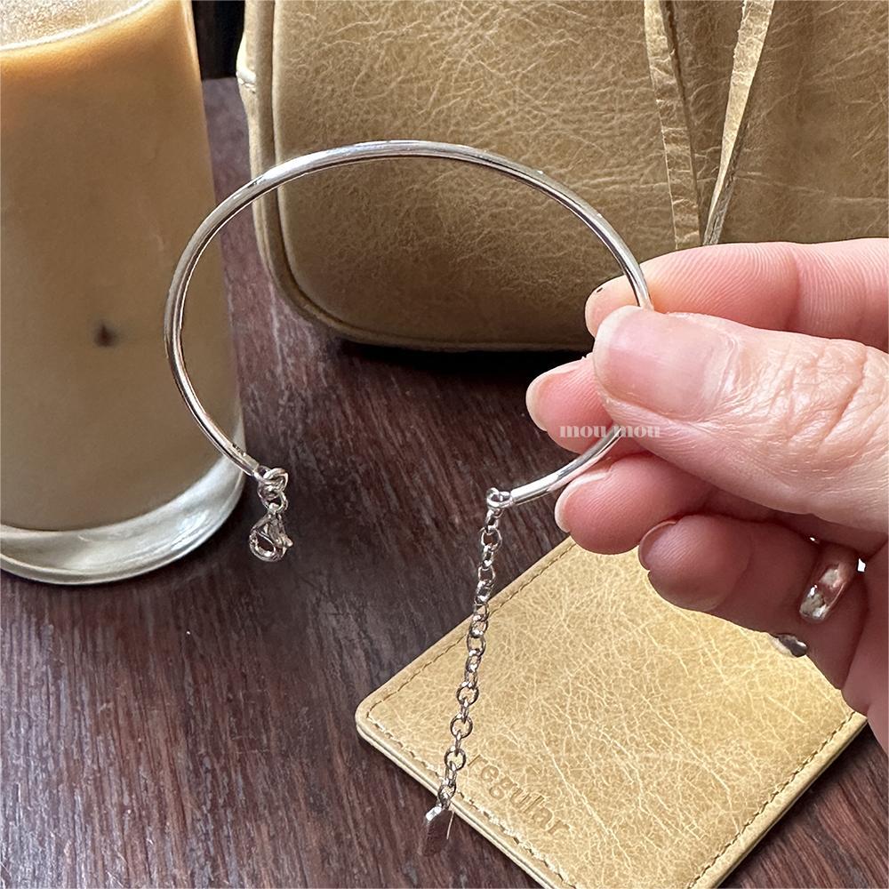 Minimalist Geometric Thin-Line Bracelet in Sterling Silver S925 for Women