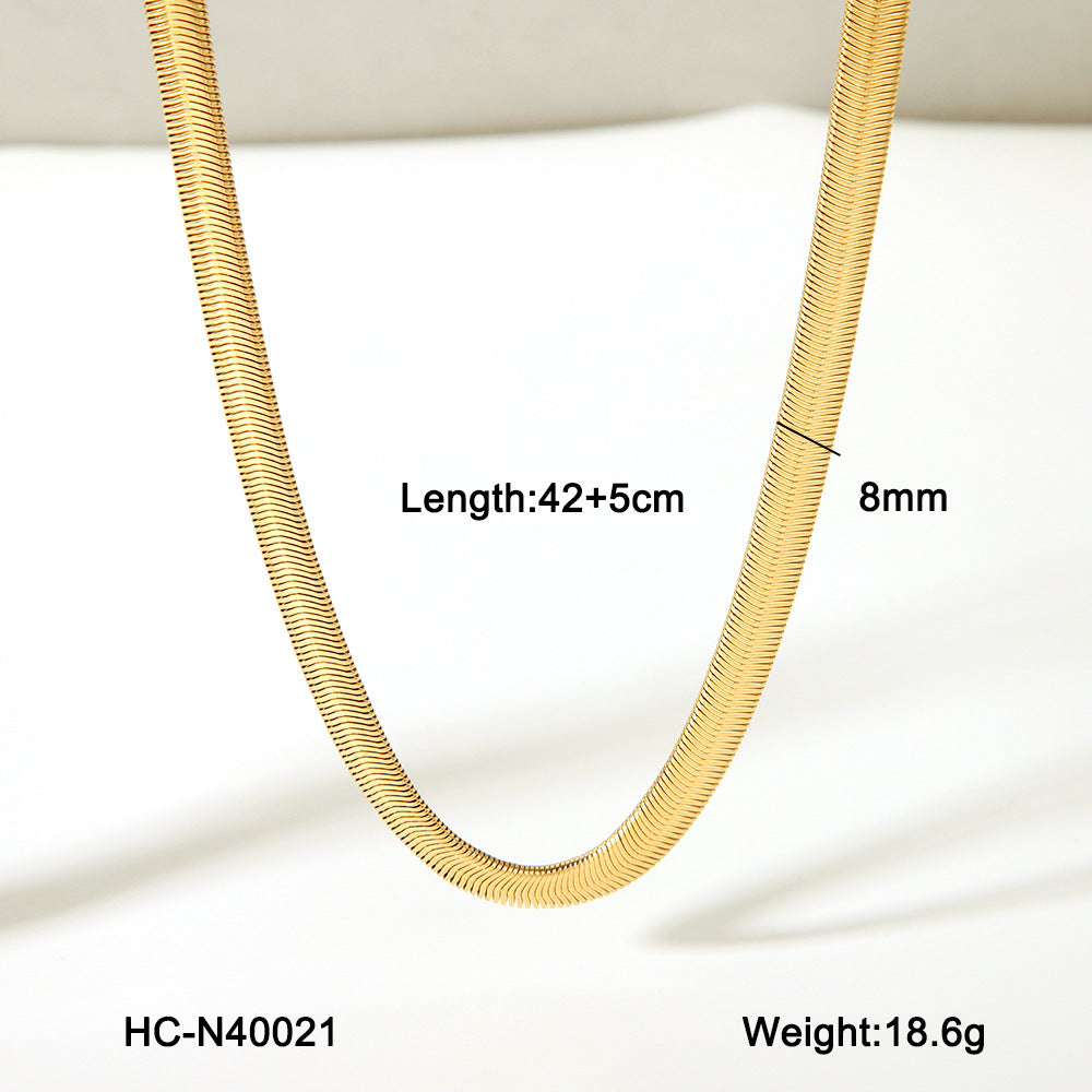 Collana da donna a maglie geometriche minimaliste in acciaio inossidabile placcato