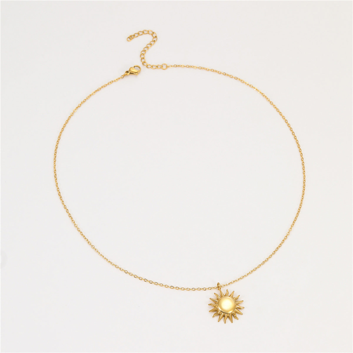Conjunto de collar y pendientes de girasol a la moda con cadena de acero inoxidable para mujer