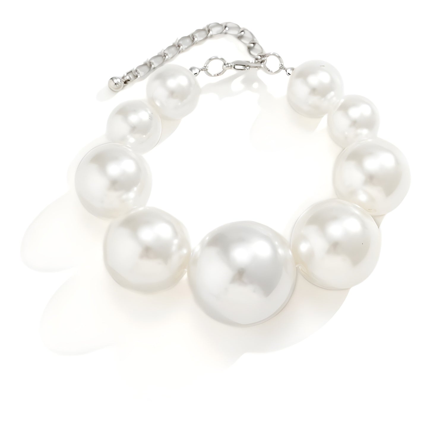 Collana da donna vintage bohémien con catena a sfera di perline in resina con forme geometriche