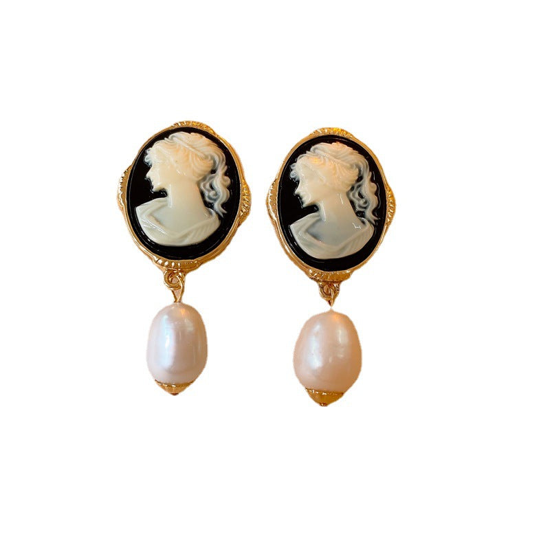 Pendientes ovalados de acrílico estilo vintage francés con postes de acero, diseño geométrico, acabado electrochapado, joyería elegante y ligera de lujo para las orejas