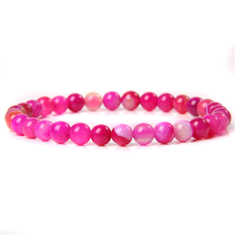 Sweet Natural Gemstone Round Beaded Stretch Bracelet Unisex