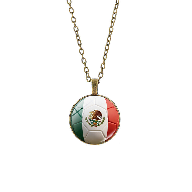 Sporty Round Geometric Alloy Plated Pendant Necklace with Crystal Charm for Unisex