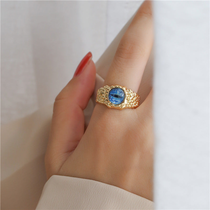 Vintage Bohemian 18K Gold Plated Geometric Brass Ring for Women