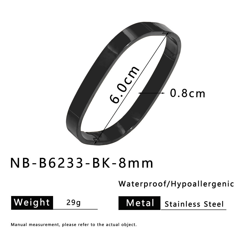 Bracciale Quadrato Minimalista in Acciaio Inossidabile con Placcatura in Oro 18K da Donna