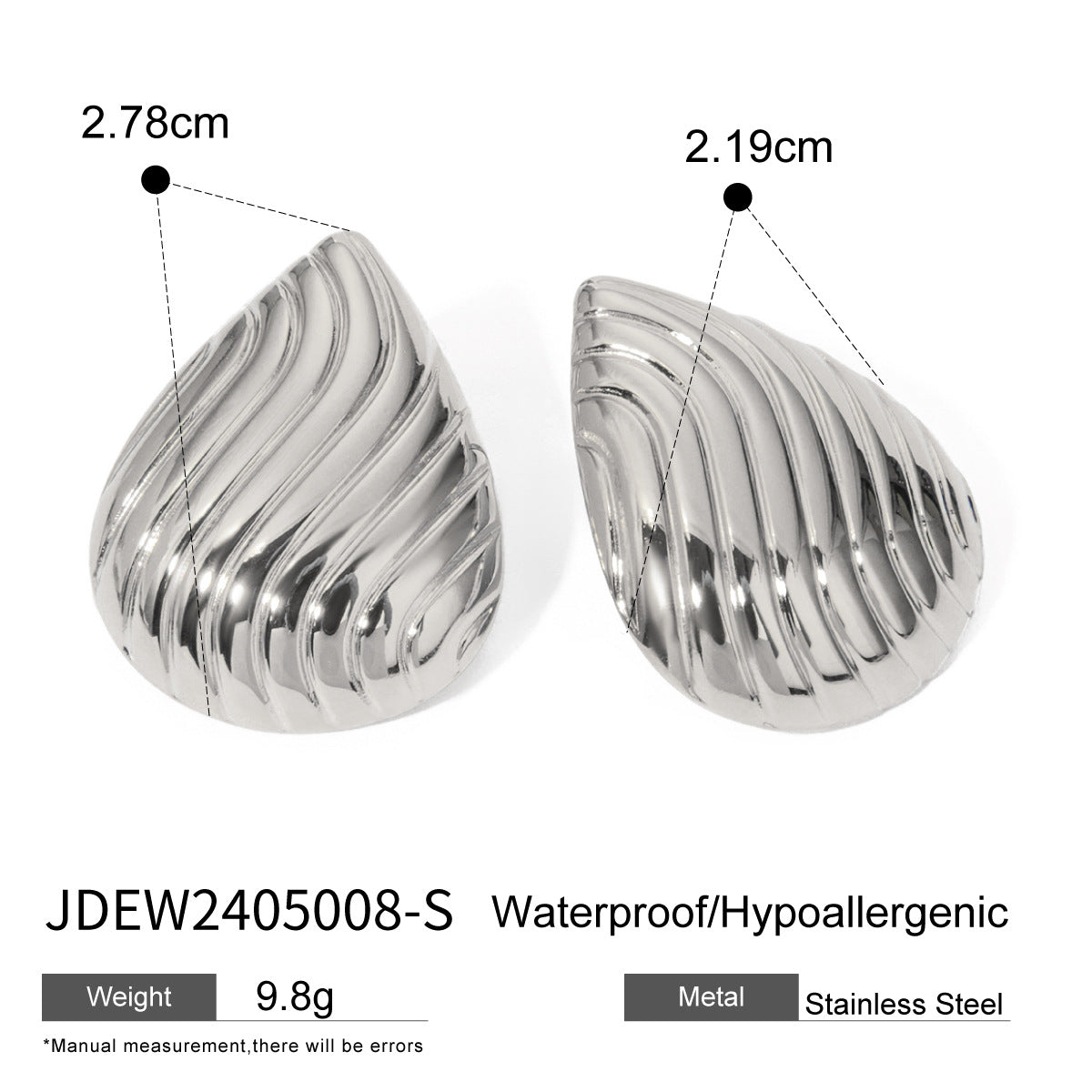 Orecchini Minimalisti Geometrici in Acciaio Inossidabile con Placcatura in Oro 18K e Texture Sottile