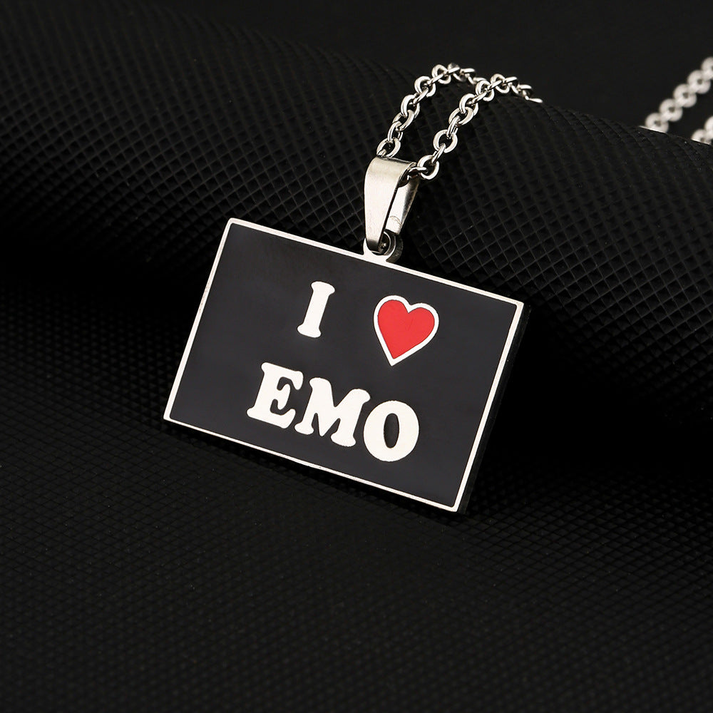 Elegant Geometric Stainless Steel Letter Pendant Necklace with Plated Finish for Men and Women