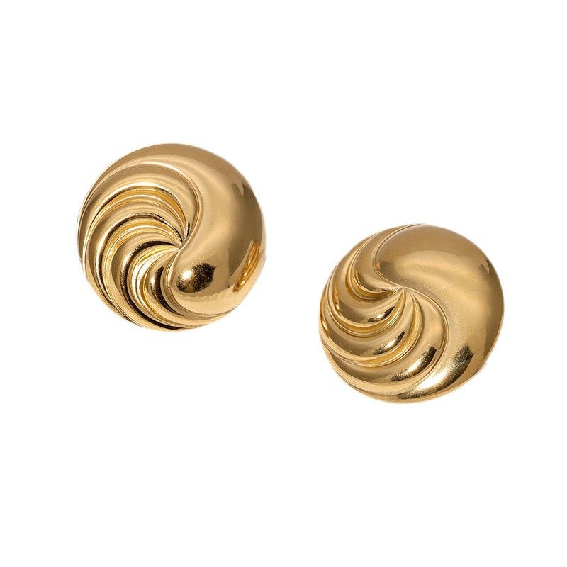 Orecchini a cerchio geometrici minimalisti in acciaio inossidabile da donna placcati oro