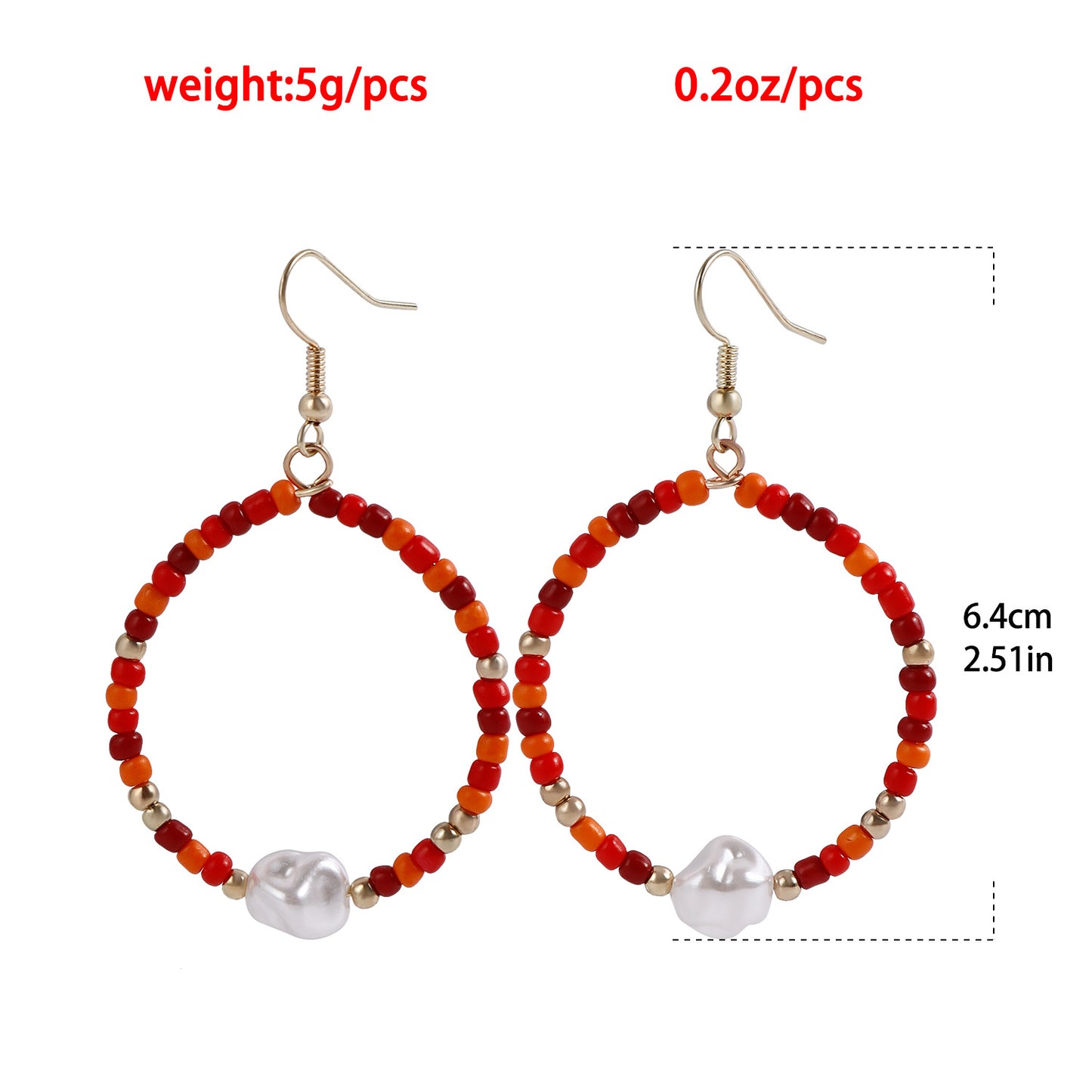 Fashionable Geometric Circle Earrings for Women in Alloy with Plating Finish, Imitation Pearl and Moon Motif Design