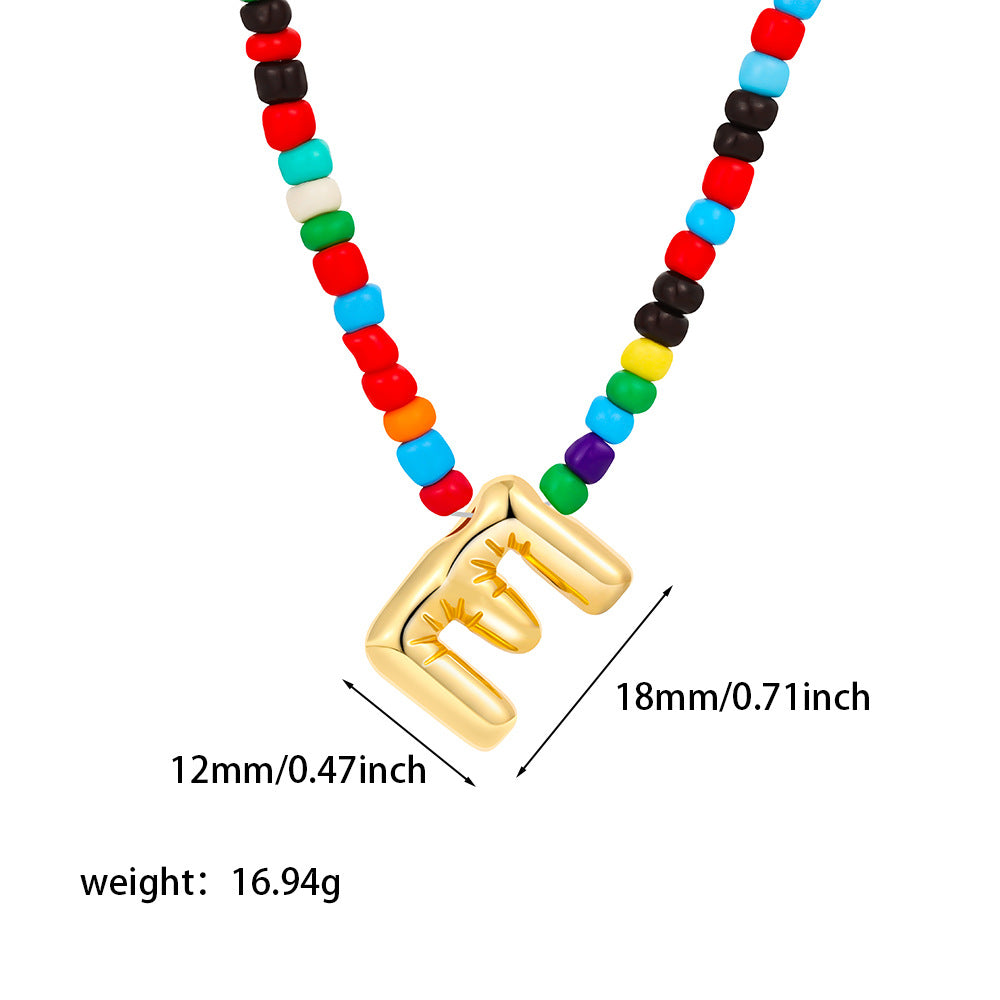 Collana con Lettere Unisex in Acciaio Inossidabile Placcato Oro 18K Casual
