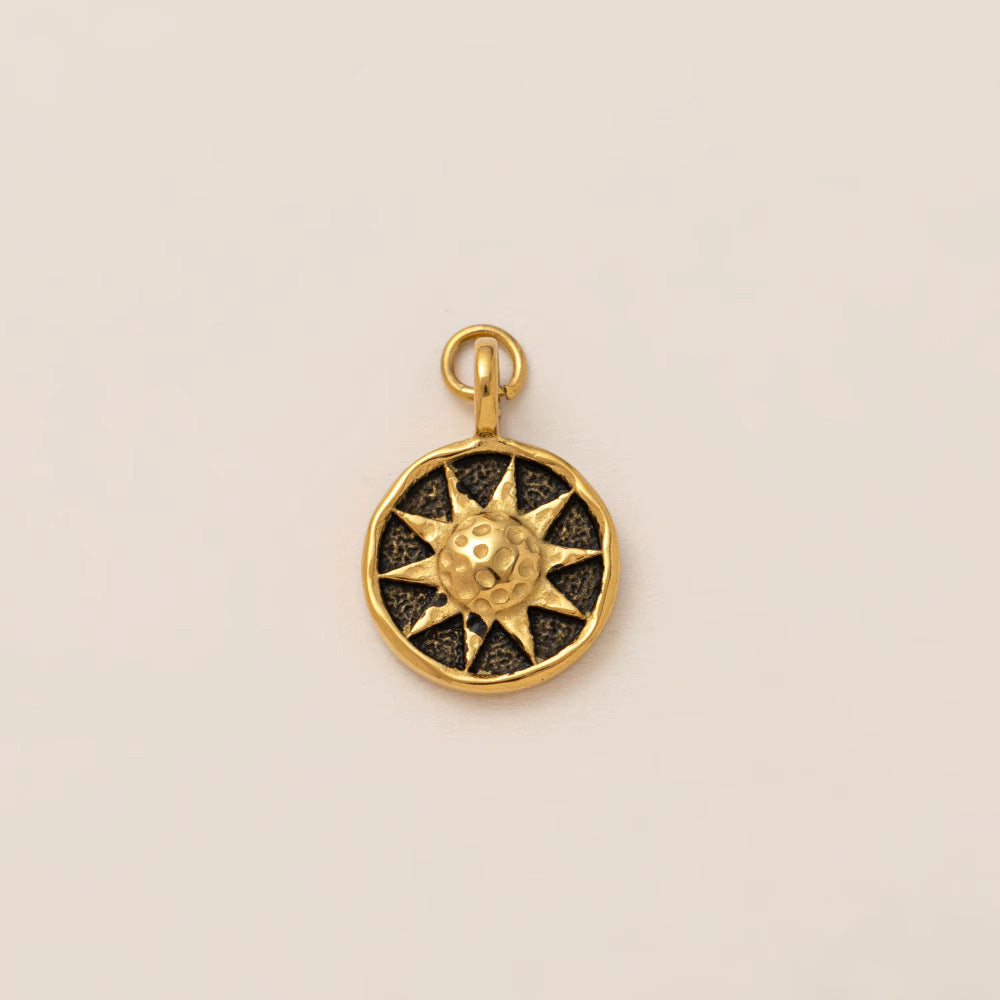 Sweet Titanium Steel PVD Star Moon Geometric Pendant Necklace
