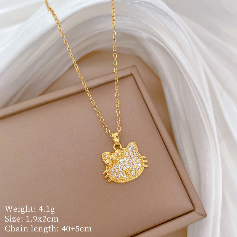Collana a farfalla geometrica di lusso in acciaio al titanio con intarsio di strass per donne e uomini