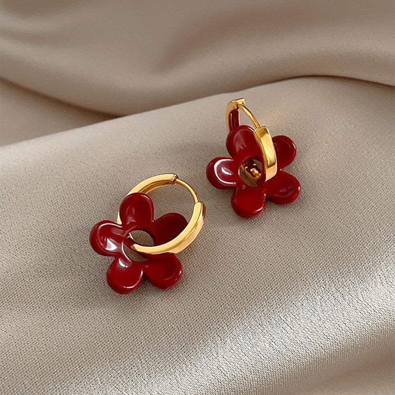 Orecchini a perno geometrici minimalisti in metallo con finitura placcata da donna, gioielli per l'orecchio lussuosi, alla moda e versatili per tutti i giorni
