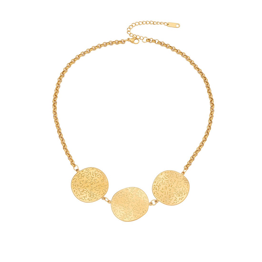 Collar de Acero Inoxidable Irregular Geométrico con Acabado Chapado para Mujer, Joyería con Colgante y Cadena Tipo O