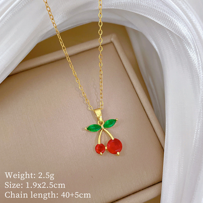 Geometric Style Titanium Steel Necklace with Copper Pendant Plated in Real Gold for Women and Men