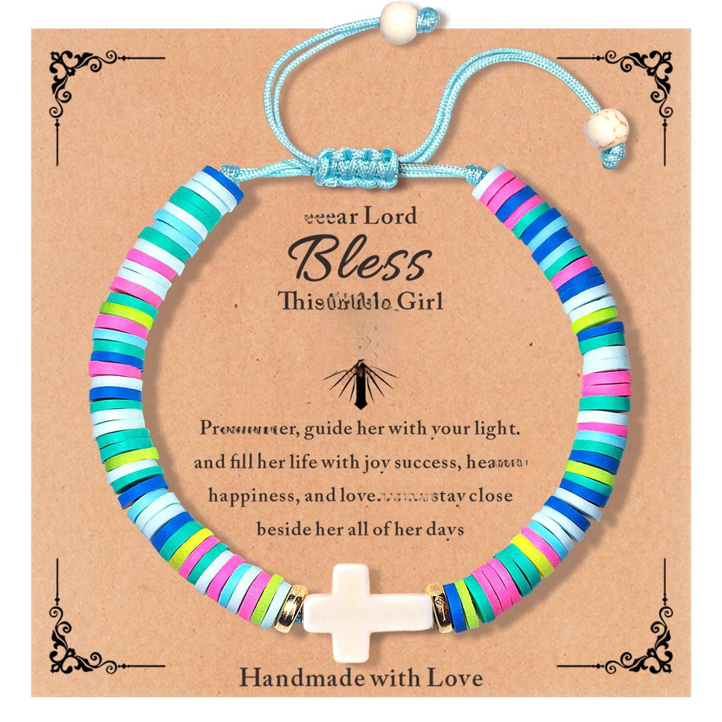 Minimalist Handmade Woven Cross Turquoise Resin Bracelet Unisex Adjustable