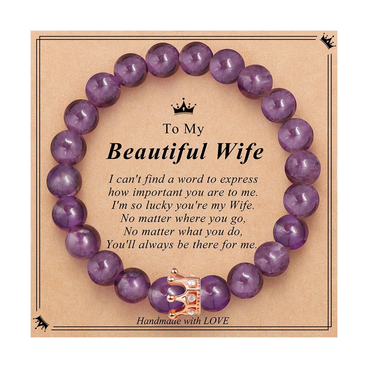 Elegant Crown Brass Bracelet with Natural Agate and Rhodochrosite Beads