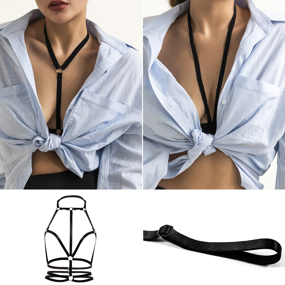 Minimalist Geometric Elastic Body Chain for Women