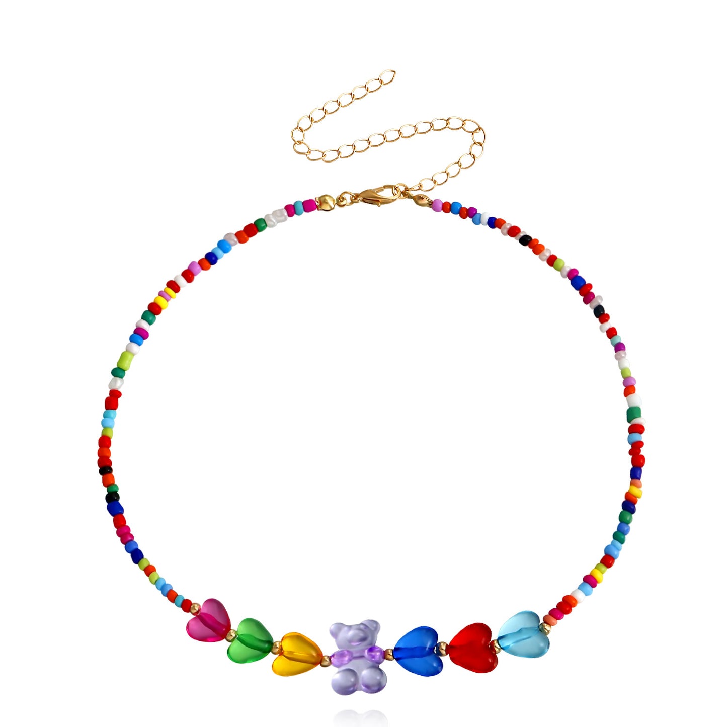Bohemian Bear Pendant Necklace Set with Alloy Chain and Plated Finish for Women