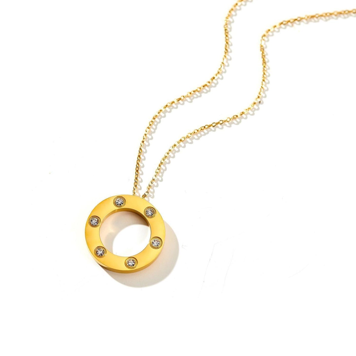 Collana Minimalista Rotonda con Pendente in Acciaio al Titanio Placcato per Donne e Uomini, Girocollo a Strati Ipoallergenico con Moneta Spessa, Gioiello Regalo di Compleanno