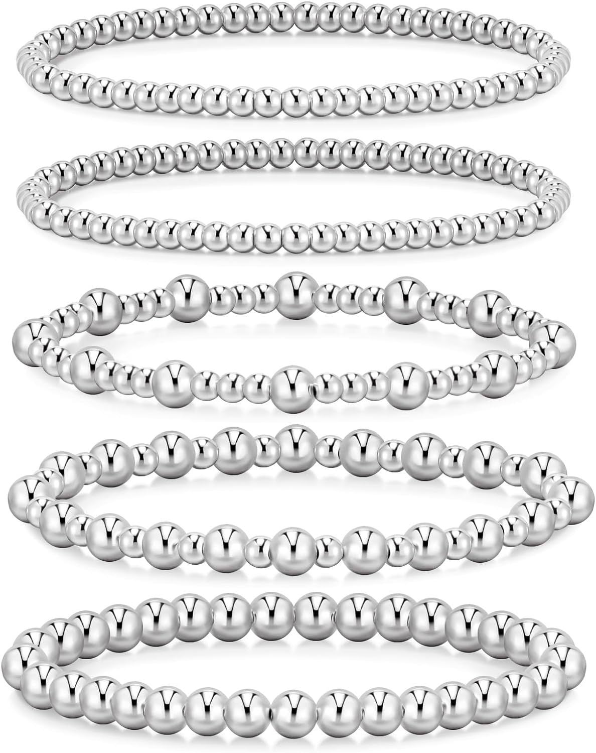 Bohemian Minimalist Geometric Plated Alloy Cuban Link Chain Pearl Bracelet Set for Women