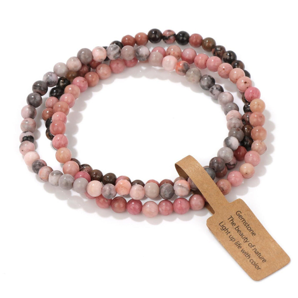 Vintage Geometric Agate Beaded Bracelet Unisex Natural Stone Jewelry