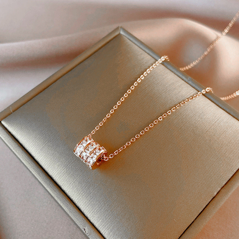 Minimalist Titanium Steel Plated 18K Gold Silver Rose Gold Clavicle Necklace with Irregular Shape Design